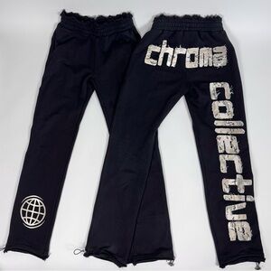 Urban Outfitters Black Joggers with Chrome Text